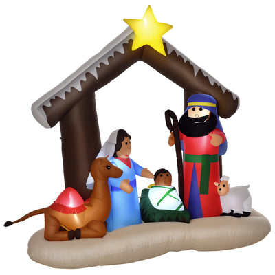6ft Christmas Inflatable Decoration with Bible Arch of Jesus' Birth Easy Set-Up Blow UP Decoration for Holiday Yard