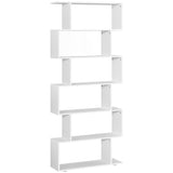 Étagère en bois en forme de S, 6 niveaux, rangement, meuble de bureau à domicile