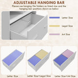 Mobile Filing Cabinet, Rolling File Cabinet with Drawer and Adjustable Hanging Bar for Letter, A4 and Legal Size