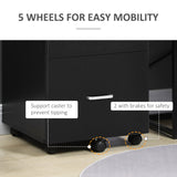 2 Drawer File Cabinet with Lock, Small Rolling Filing Cabinet for A4, Letter-Size Documents, Printer Stand for Home Office, 17