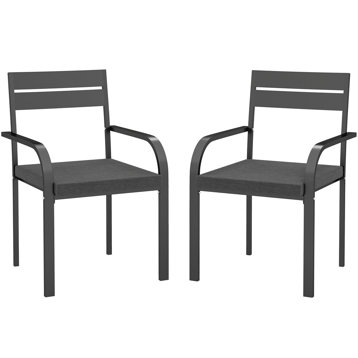 2 Piece Outdoor Dining Chairs with Aluminum Frame