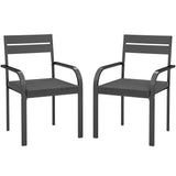 2 Piece Outdoor Dining Chairs with Aluminum Frame