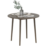 Folding Dining Table, Round Drop Leaf Kitchen Table for Small Spaces with Wood Legs