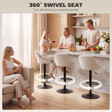 Bar Stools Set of 3, Swivel Counter Height Bar Stools with Back, Adjustable Linen-Look Bar Chairs