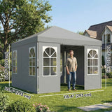 9.6 x 9.6 ft Pop Up Canopy Tent with 4 Sidewalls, UPF 50+ 1-Button Push Easy Setup Outdoor Instant Canopy