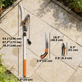 2-In-1 Manual Pole Saw, Secateurs with Safety Lock, 6.5ft Aluminium Telescopic Pole Pruner