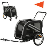 Remorque à vélo pour chien, 2 en 1