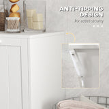 Tilt-Out Laundry Storage Cabinet, Modern Laundry Hamper with 2 Compartments for Bathroom Washroom