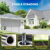 20' x 20' Heavy Duty Carport, Portable Garage Car Canopy Tent Shelter with 3 Roll-up Doors, 4 Windows
