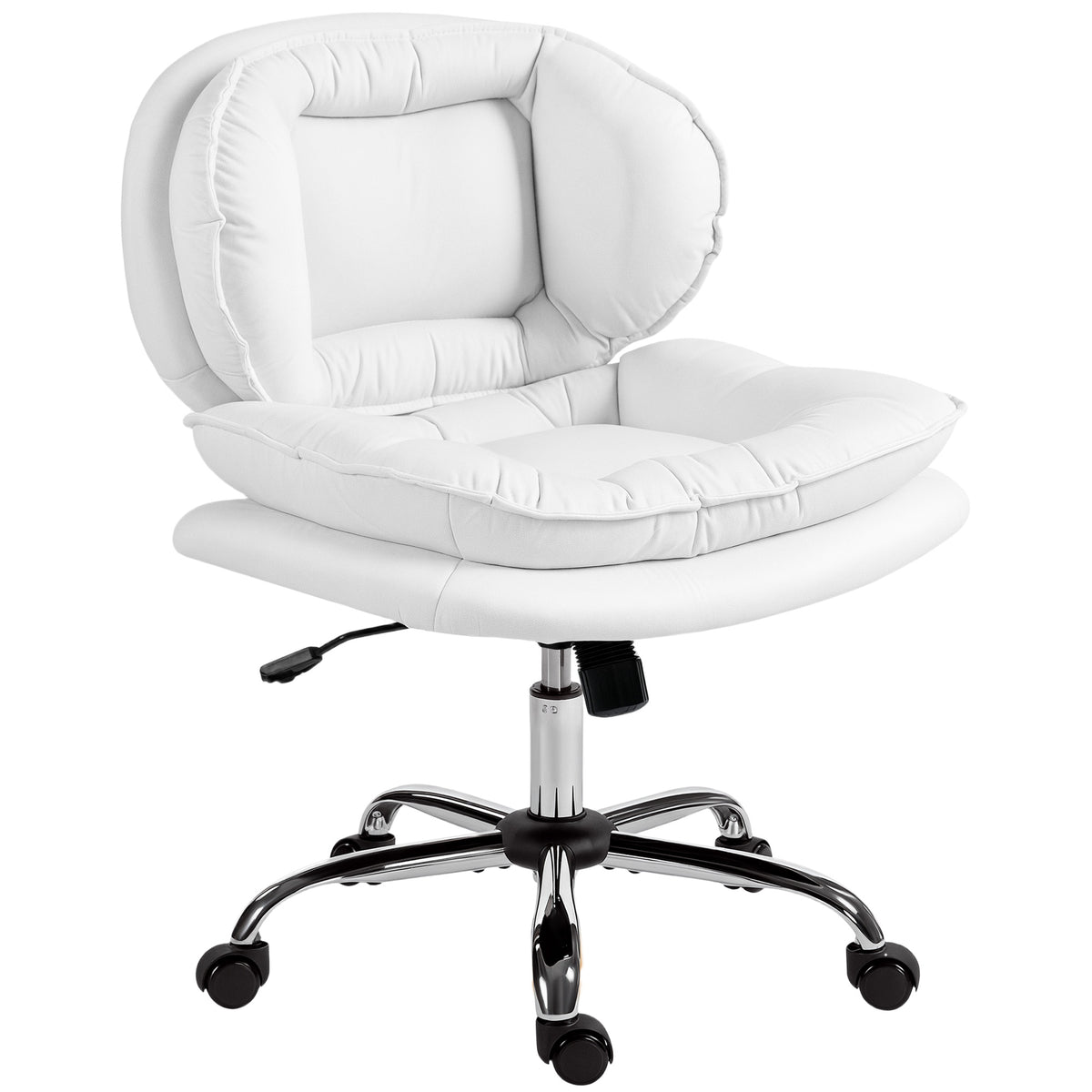 Criss Cross Chair, Swivel Wide Office Chair with Leathaire Upholstery