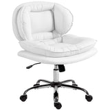 Criss Cross Chair, Swivel Wide Office Chair with Leathaire Upholstery
