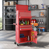 Large Tool Cabinet, 3-in-1 Rolling Tool Chest, Detachable Tool Storage Organizer with 6 Drawers and Pegboard