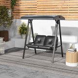 2-Seater Outdoor Porch Swing with Adjustable Canopy, Patio Swing Chair for Garden