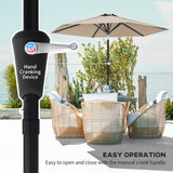 Patio Sun Umbrella, Outdoor Parasol with 6 Ribs