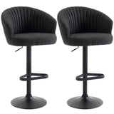 Bar Stools Set of 2, Swivel Counter Height Barstools with Back, Footrest, Adjustable Height