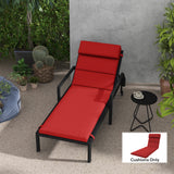 Coussin de chaise longue de patio Rembourrage de transat avec appuie-tête et attaches
