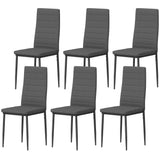 Chaises de salle à manger dossier haut, chaises d'appoint modernes en cuir PU rembourré avec pieds métalliques pour cuisine