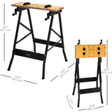 Foldable Work Bench w/ 4 Adjustable Clamps, Carpenter Saw Table