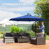 10FT Cantilever Patio Umbrella with 8 Ribs