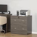 Classeur 2 tiroirs avec serrure, meuble de classement de bureau, barre de suspension pour format lettre