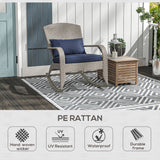 Adirondack Chair, Outdoor Wicker Rocking Chair with High Back