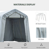 8' x 6' Carport with Sidewalls and Roll-up Door, Outdoor Storage Shelter for Motorcycle and Car