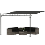 11.5' x 8.2' Outdoor Pergola, Wall Mounted Lean to Pergola with Metal Frame