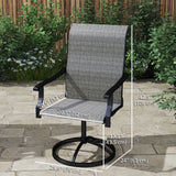 Outdoor Swivel Dining Chairs Set of 2, High Back Swivel Chairs with All Weather Mesh for Deck