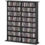 8-Tier DVD Shelf with 12 Adjustable Shelves, Holds 720 CDs, 396 DVDs or 396 Blu-rays