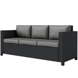 Deluxe 3 Seat Rattan Wicker Sofa Garden Outdoor Patio Furniture with Cushion