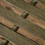 Outdoor Garden Bench, Metal Bench, Wood Look Slatted Frame Furniture for Patio
