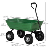 Chariot de jardin acier avec poignée et pneus pneumatiques 10