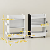 Kids Bookshelf, Kids Bookcase with Wheels & Blackboard, for 3-8 Years