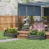 Set of 2 Galvanized Raised Beds for Garden