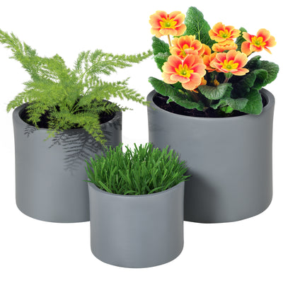 Set of 3 Outdoor Planter Set, 13/11.5/9 in