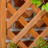 Raised Garden Bed with Trellis, Wooden Raised Planter Box with Corner Trellis