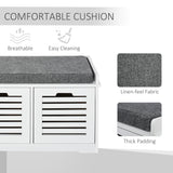 Banc de rangement pour chaussures rembourré avec coussin, avec 3 tiroirs, grand espace de rangement, tabouret de banc pour salon, meuble d'entrée