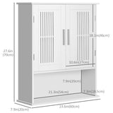 Modern Wall Mount Bathroom Cabinet, Storage Organizer with 2 Door Cabinet and Shelf