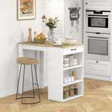 Bar Table with Drawer and 3 Storage Shelves, High Top Pub Table for Home Bar