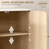 Bathroom Wall Cabinet, Wall-Mounted Medicine Cabinet with Adjustable Shelf, Open Shelf and Marble Effect Top