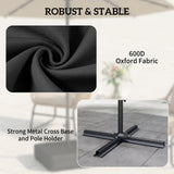Garden Parasol Base 176 lbs Sand Filled Heavy Duty Stand for Cantilever Umbrellas and 1.89