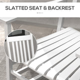 Ensemble de 3 Chaises Berçantes Extérieures, Ensemble de Chaises Berçantes de Patio en Bois avec Table Pliante, Dossier Haut et Accoudoirs