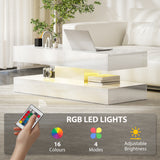 Table basse avec éclairage LED ajustable