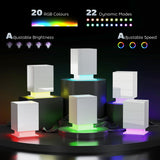 Modern LED Nightstand Bedside Table with Adjustable Colour Lighting & 3 Drawers