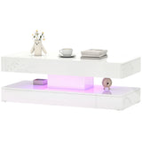 Table basse avec éclairage LED ajustable