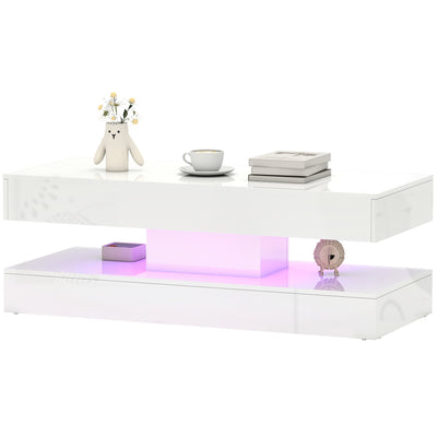 Table basse avec éclairage LED ajustable
