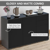 Buffet de cuisine, meuble de rangement, bar à café moderne avec design push-open et 2 tiroirs pour salon