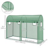 Outdoor Garden Greenhouse, Steel Greenhouse tent with 2 Doors and 4 Windows for Backyard, 9.8'x3.3'x6.6'