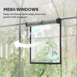 Polytunnel Greenhouse with Roll-up Door and Mesh Window, Walk-in Grow House Tent with Steel Frame, 3 x 2 x 2 m