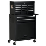 6-Drawer Tool Chest Set with 4 Wheels, Lockable Rolling Tool Box and Storage Cabinet for Garage Factory Workshop